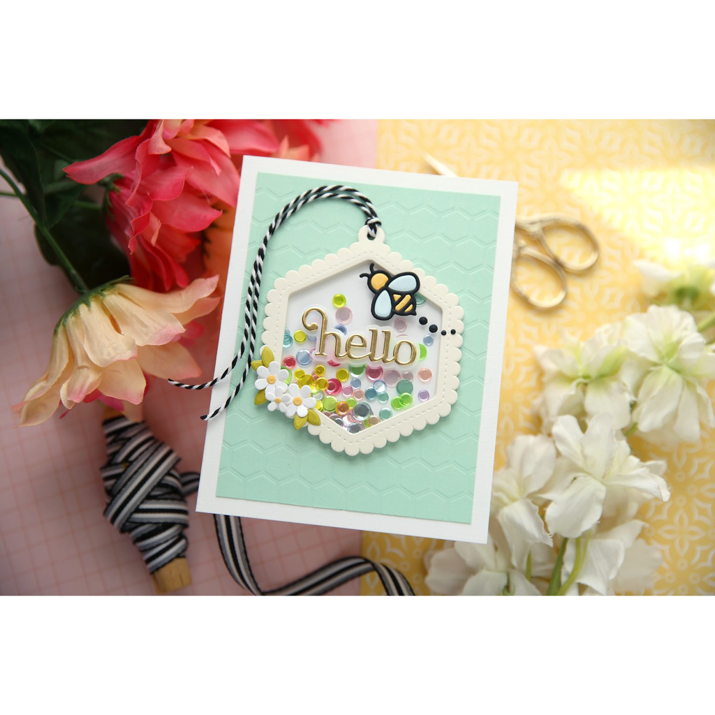 Simon Says Stamp Giggle Hello Wafer Dies s1028 Moments in Time Hello Card | color-code:ALT07