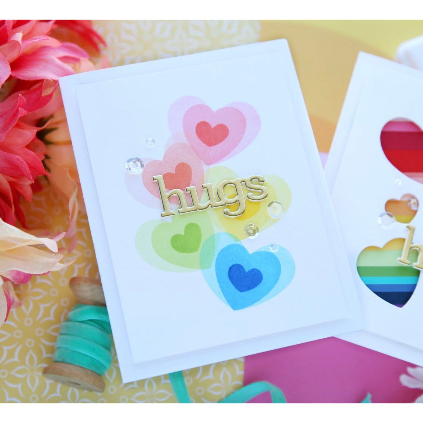 Simon Says Clear Stamps Swirly Hearts 3173ssc To Be Loved Hugs Card | color-code:ALT04