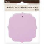 Lavender Bracket Shaped Paper Tags 30030568 in packaging