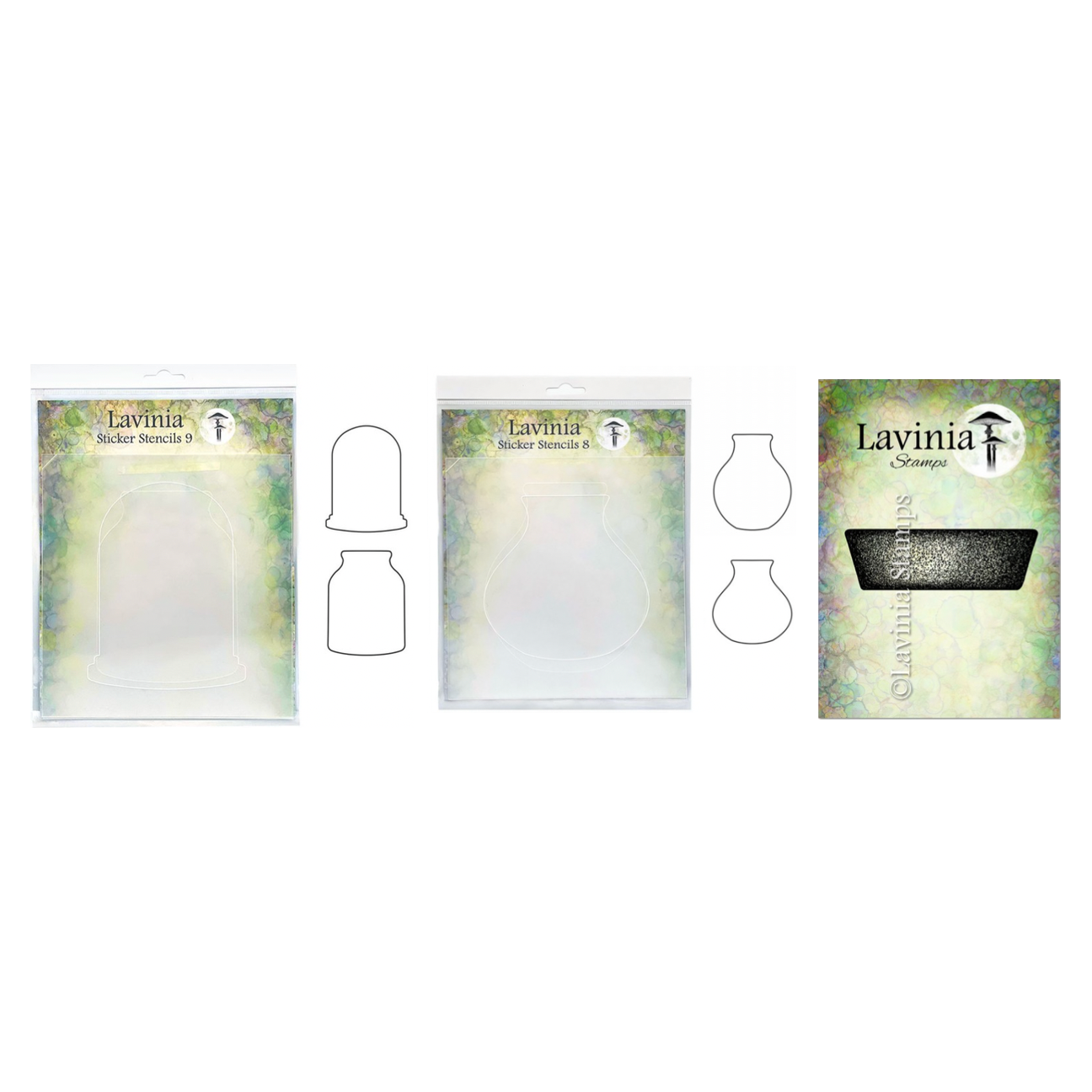 Lavinia Large Cork Clear Stamp and Sticker Stencils 8 and 9 Set