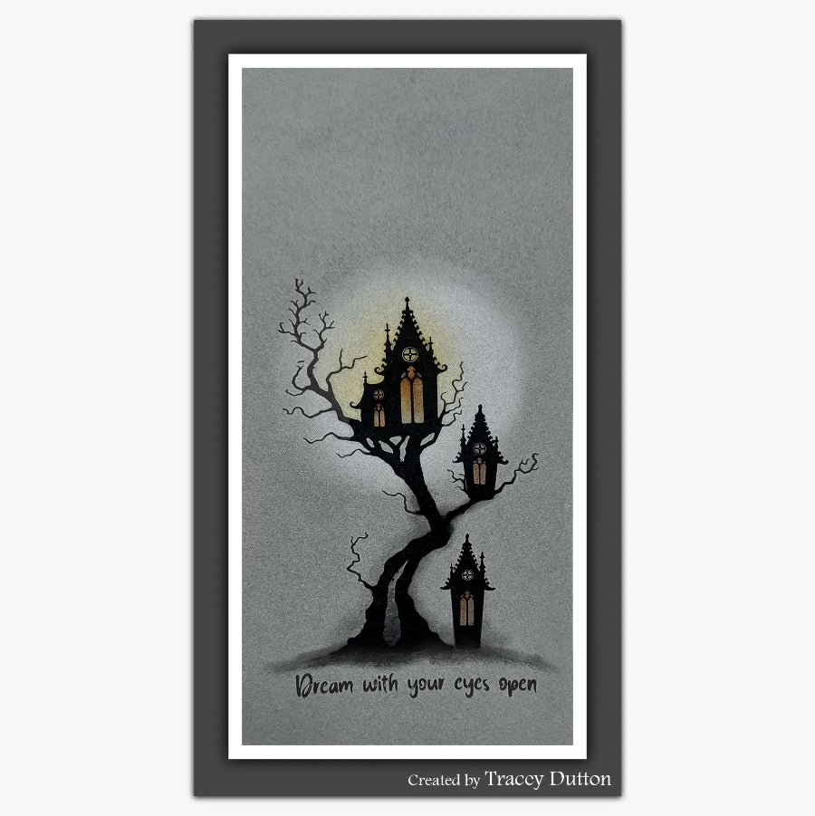 Lavinia Stamps Ancient Chapels Clear Stamps lav1066 tree houses card tracey dutton