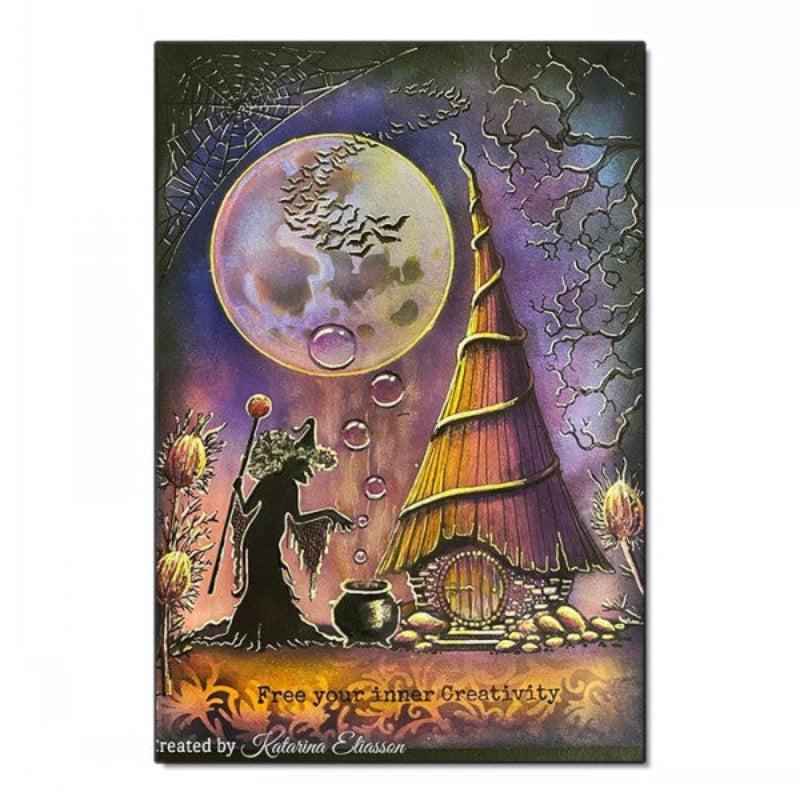 Lavinia Stamps Bat Colony Clear Stamp lav558 witches cauldron card