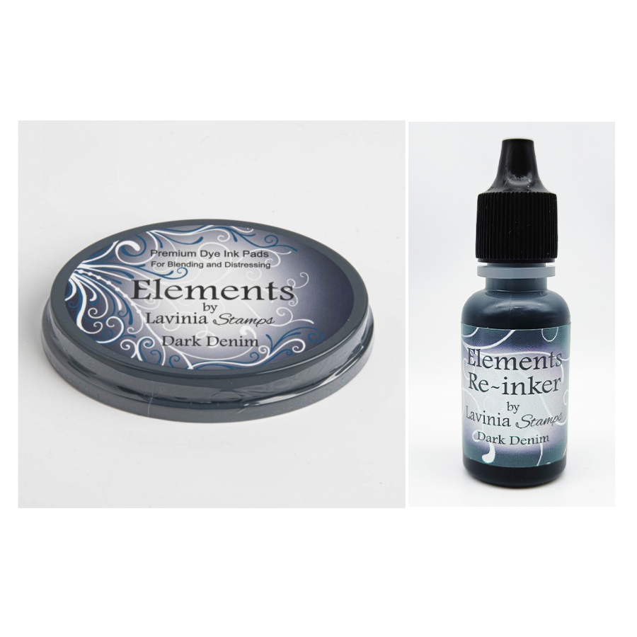 Lavinia Stamps Dark Denim Elements Dye Ink Pad and Re-Inker Set