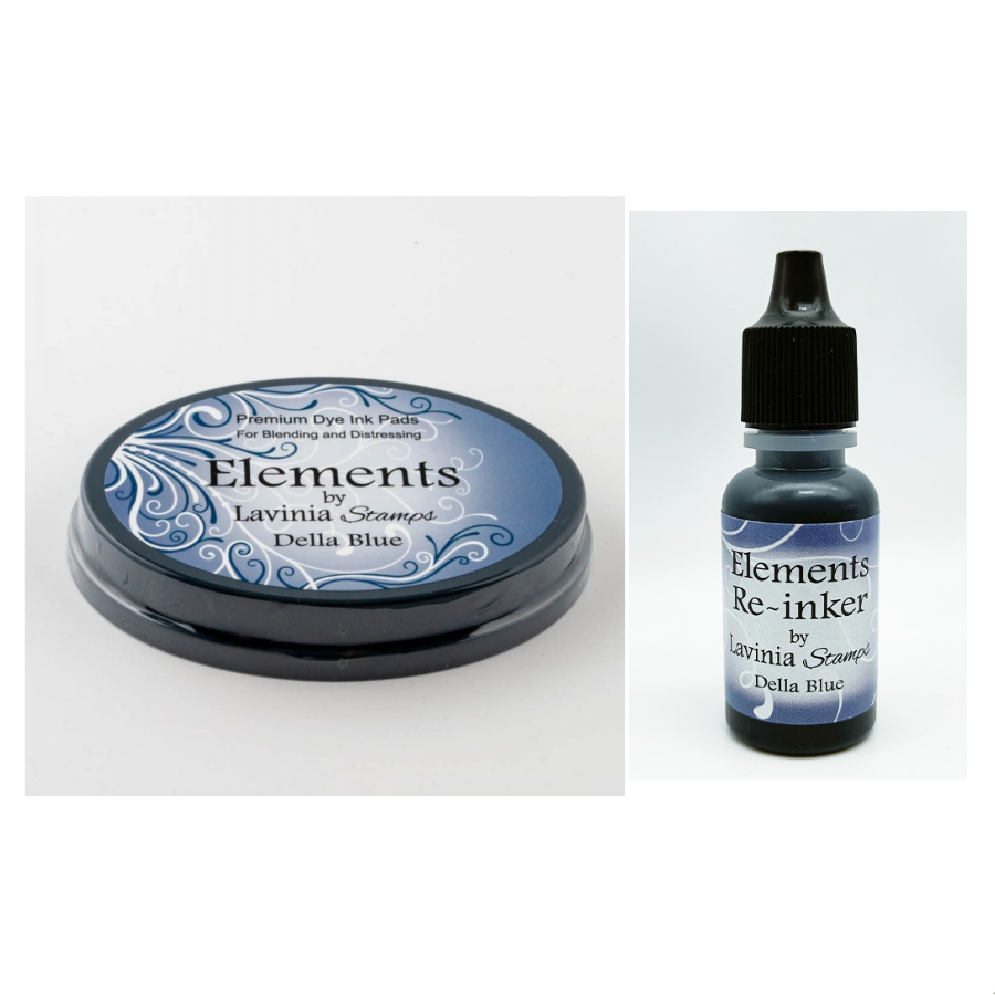 Lavinia Stamps Della Blue Elements Dye Ink Pad and Re-Inker Set