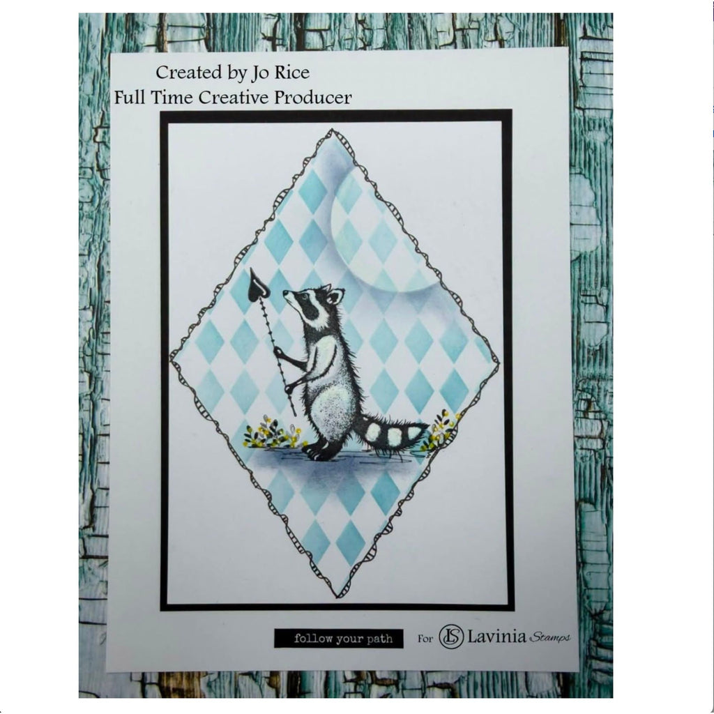 Lavinia Stamps Diamond Chequerboard Stencil st049 cute raccoon card jo rice