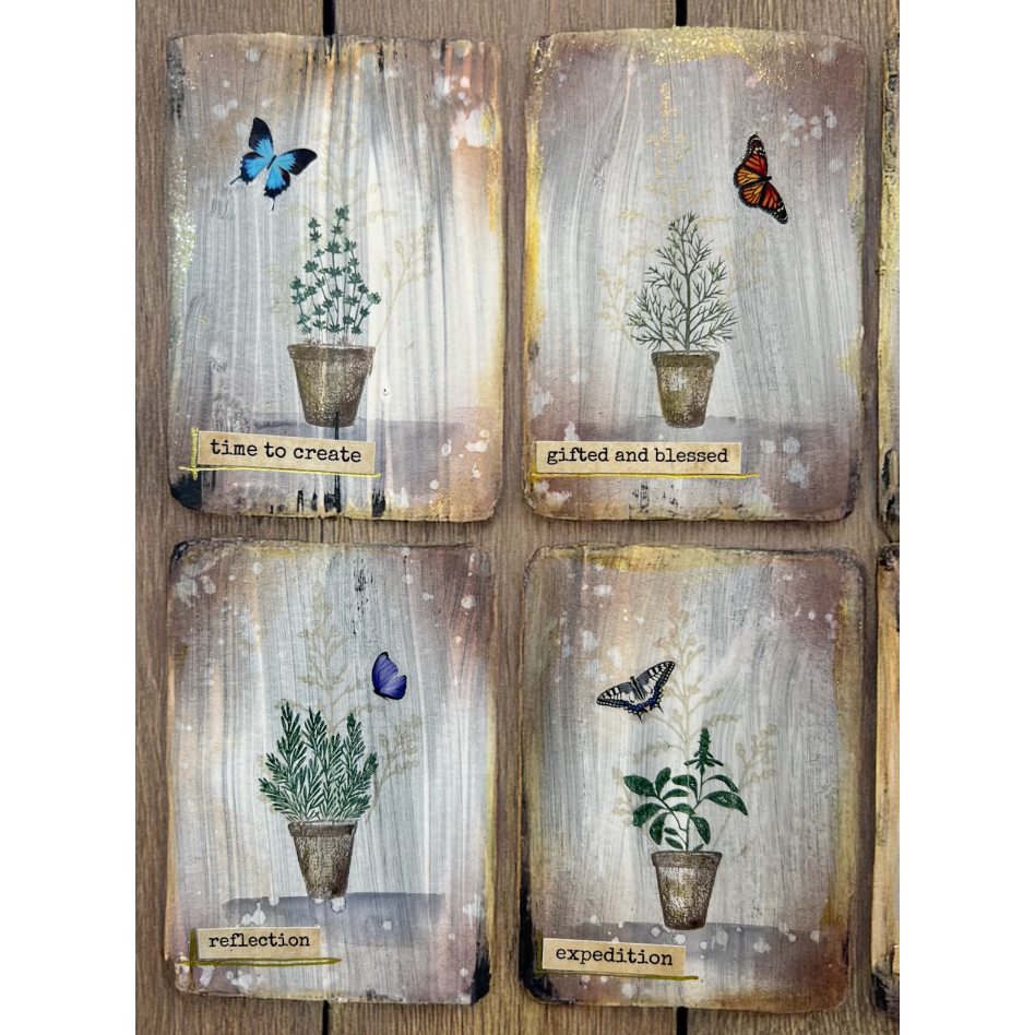 Lavinia Stamps Dill and Sage Pots Clear Stamps lav939 cards