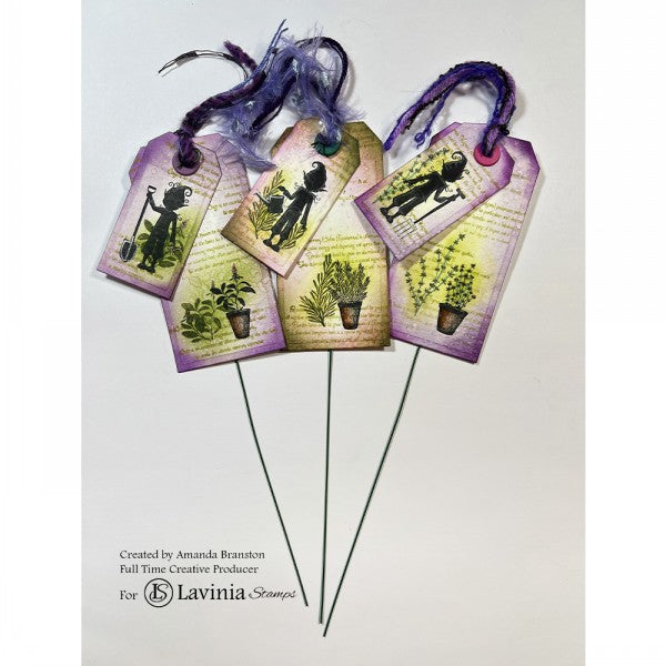 Lavinia Stamps Dill and Sage Pots Clear Stamps lav939 tags