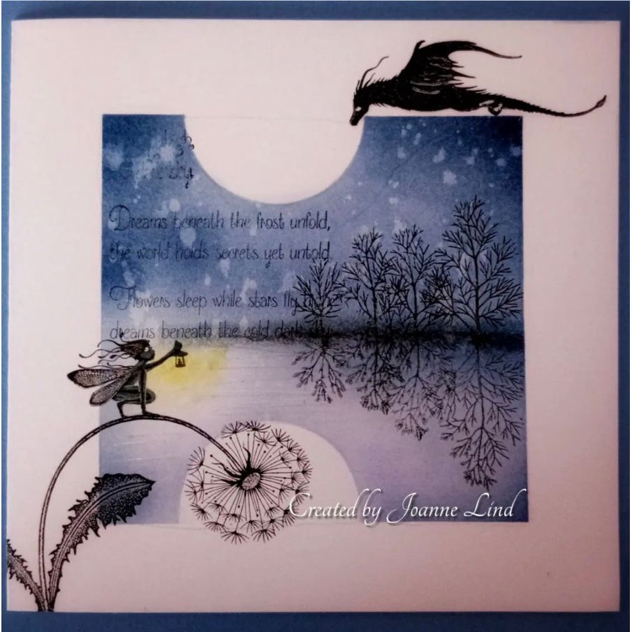 Lavinia Stamps Dreams Beneath Clear Stamp lav1025 dragon fairy picture