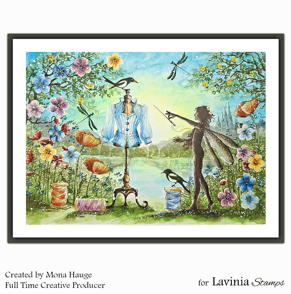 Lavinia Stamps Elvens Jacket Clear Stamp lav1052 colorful flowers