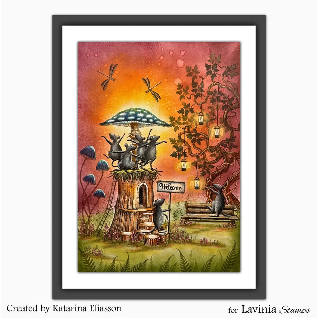 Lavinia Stamps Faelorn Rest Clear Stamp lav1043 mice dancing