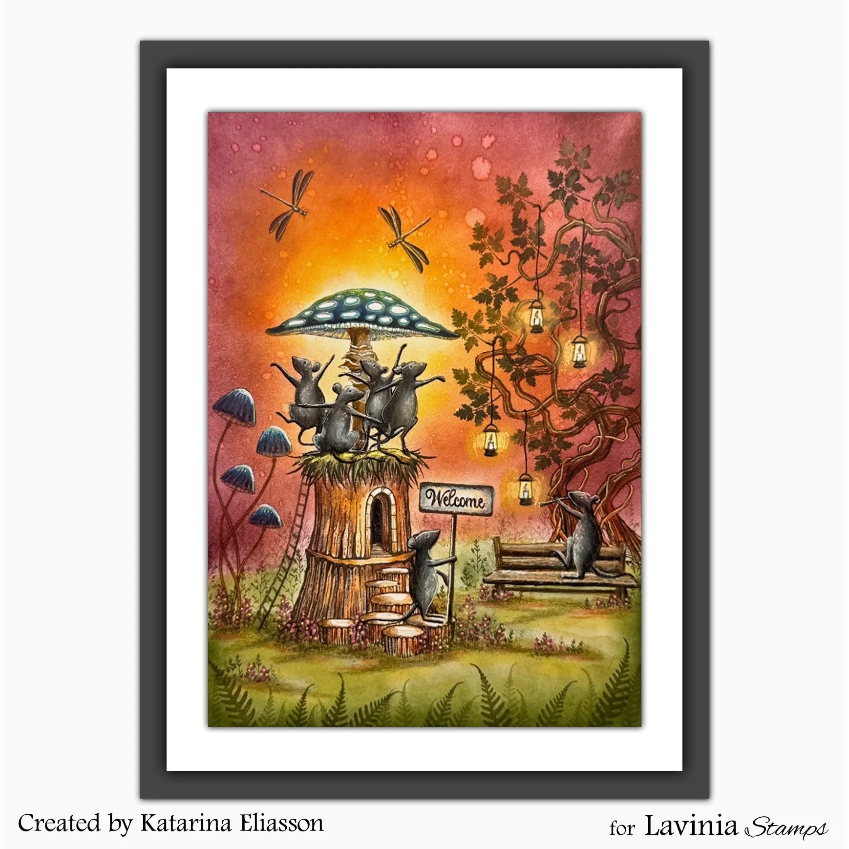 Lavinia Stamps Faelorn Rest Clear Stamp lav1043 mice dancing
