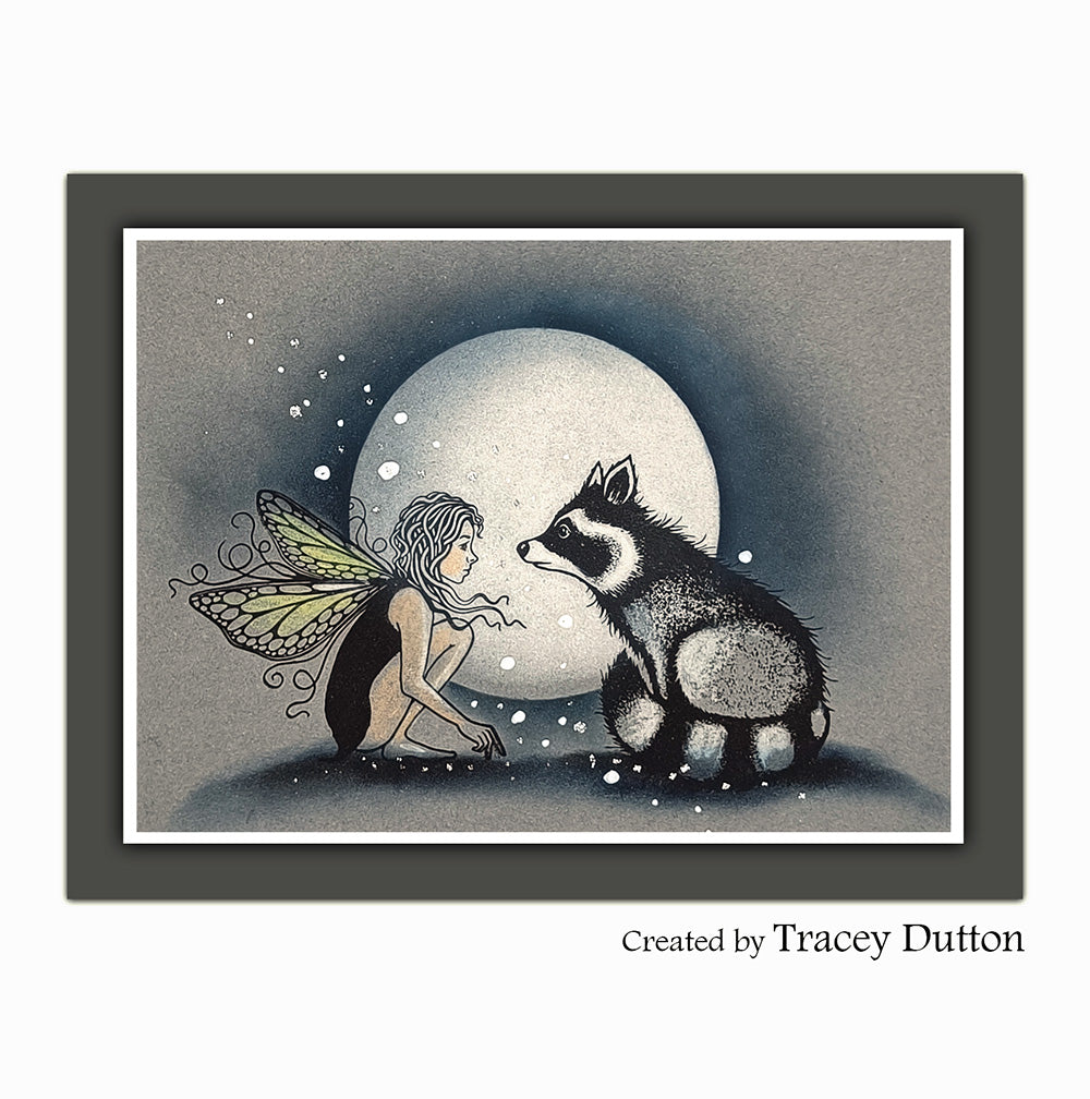 Lavinia Stamps Fernwick Clear Stamp lav1053 full moon fairy card