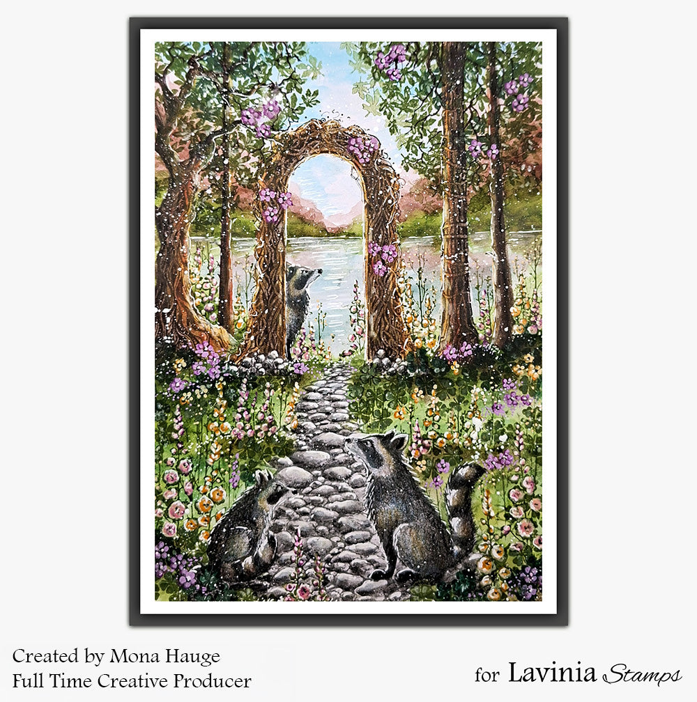 Lavinia Stamps Fernwick Small Clear Stamp lav1054 flowered arch card