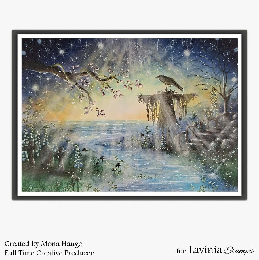 Lavinia Stamps Harlan Clear Stamp lav1071 water scene card mona hauge