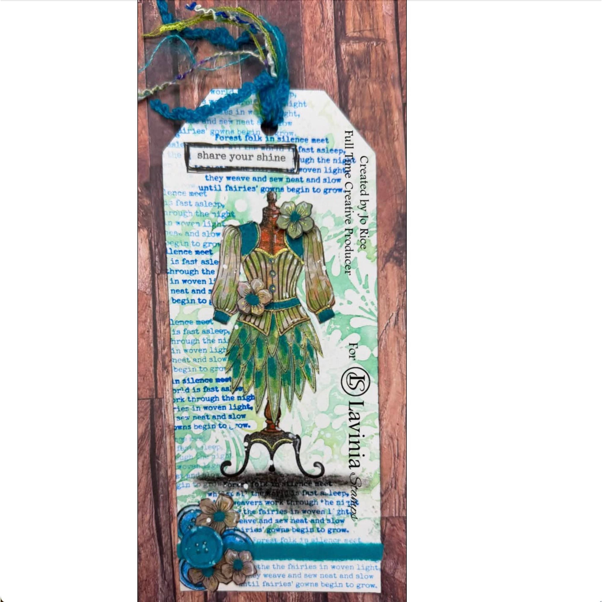 Lavinia Stamps Light Green Velvet Powder lsvp04 fairy dress bookmark jo rice