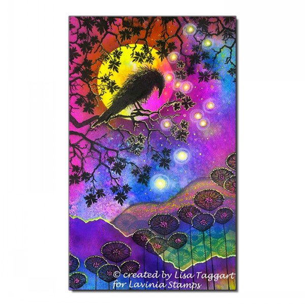 Lavinia Stamps Lunar Buds Clear Stamp lav527 fairy lights bright colors