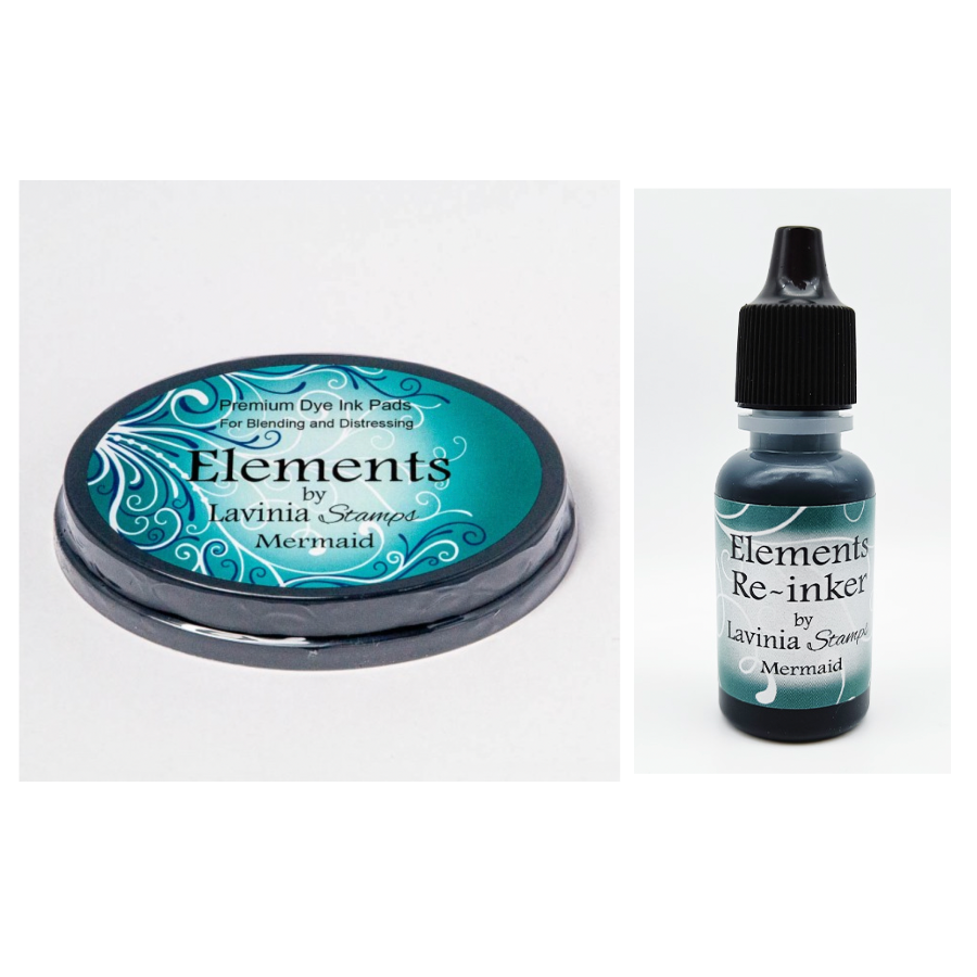 Lavinia Stamps Mermaid Elements Dye Ink Pad and Re-Inker Set