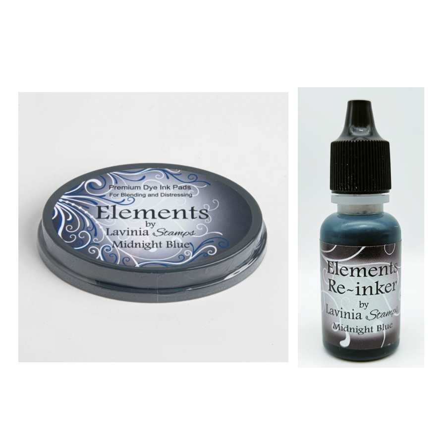 Lavinia Stamps Midnight Blue Elements Dye Ink Pad and Re-Inker Set