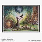 Lavinia Stamps Moon Clear Stamp lav431 forest scene card