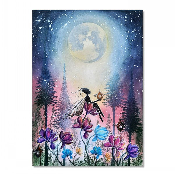 Lavinia Stamps Moon Clear Stamp lav431 night flowers card