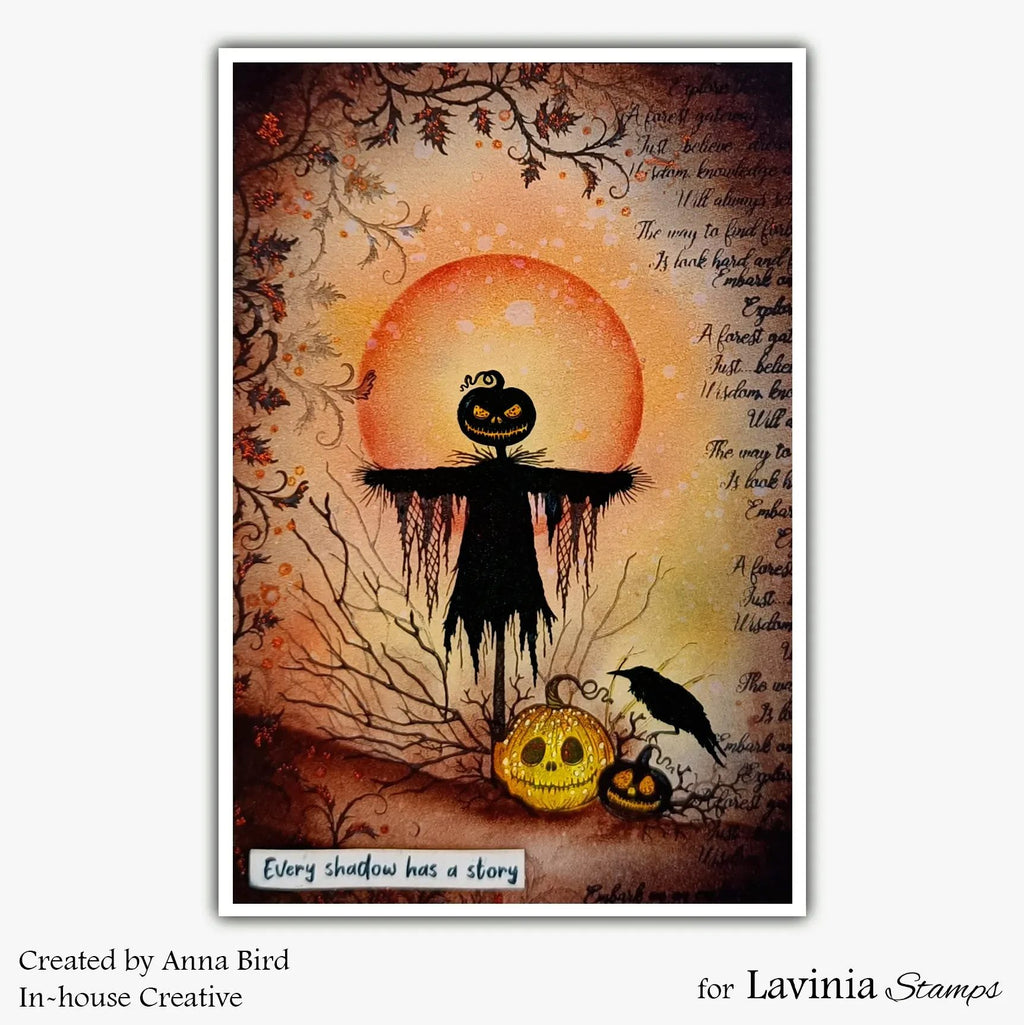 Lavinia Stamps Murk and Mist Clear Stamps lav1073 orange moon card anna bird