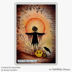 Lavinia Stamps Murk and Mist Clear Stamps lav1073 orange moon card anna bird