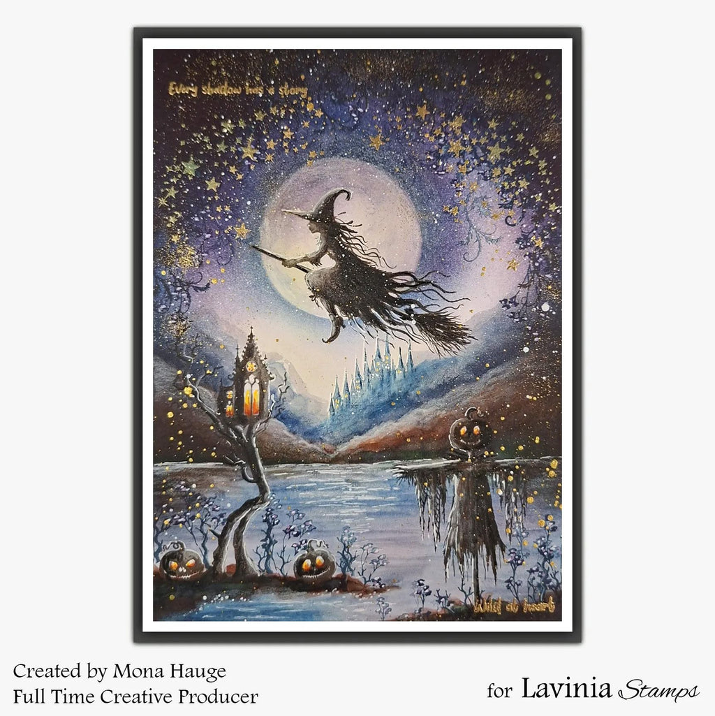 Lavinia Stamps Nerissa Clear Stamp lav1074 golden stars card mona hauge