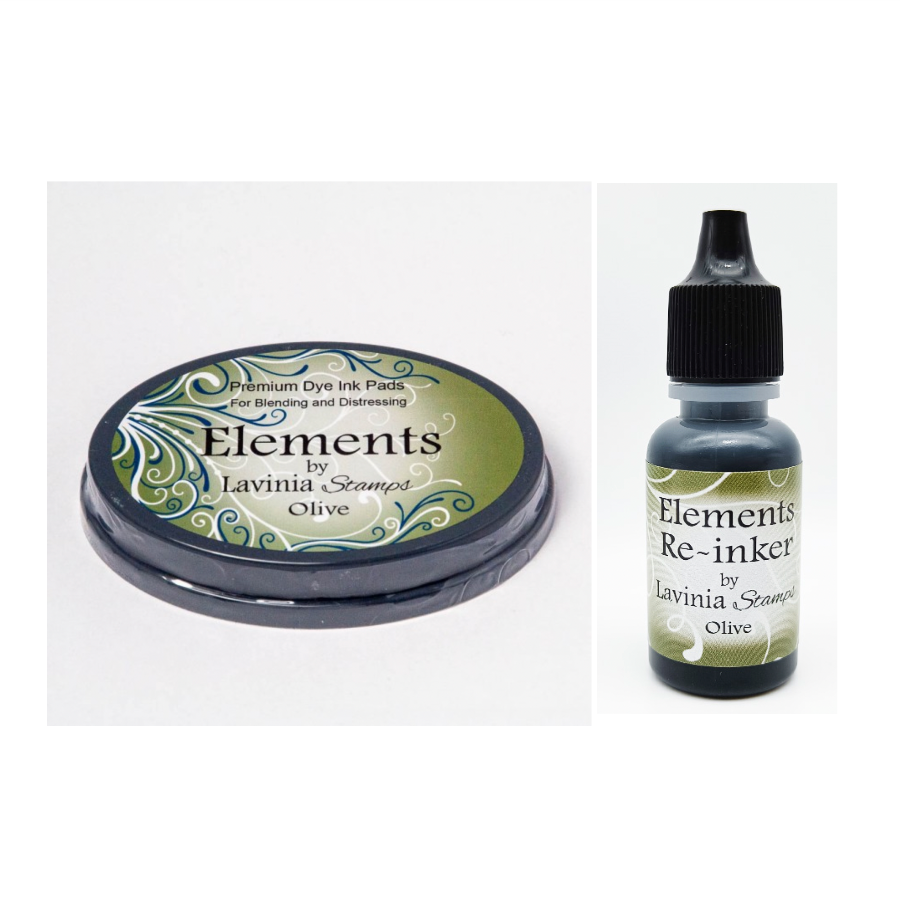 Lavinia Stamps Olive Elements Dye Ink Pad and Re-Inker Set