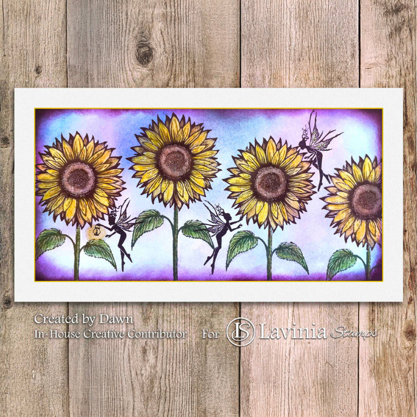 Lavinia Stamps Open Sunflower Clear Stamp lav986 fairy