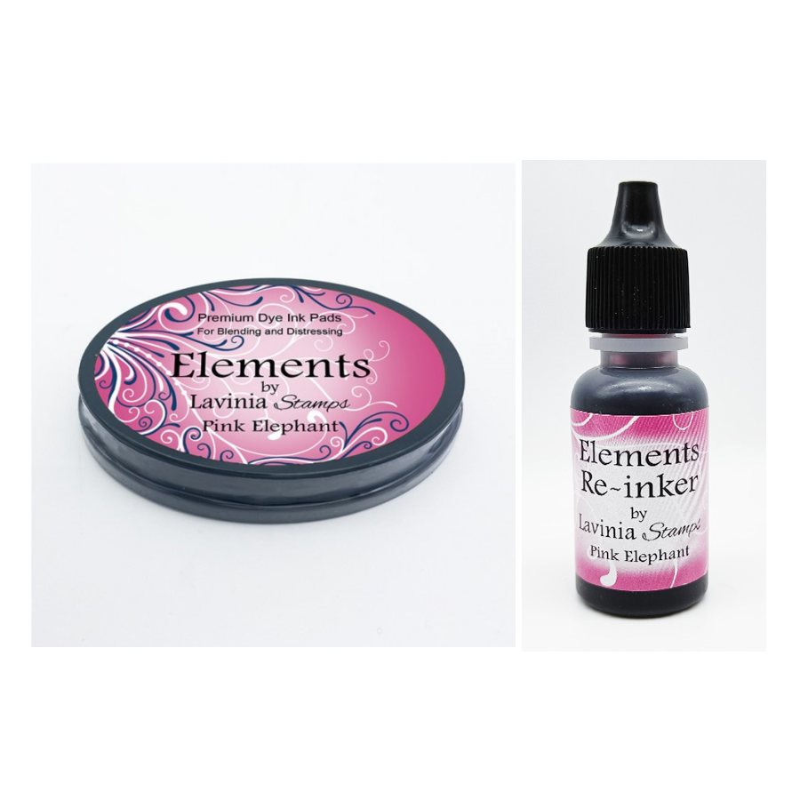 Lavinia Stamps Pink Elephant Elements Dye Ink Pad and Re-Inker Set