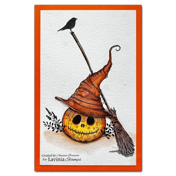 Lavinia Stamps Playful Pumpkin Clear Stamp lav821 witches hat pumpkin card