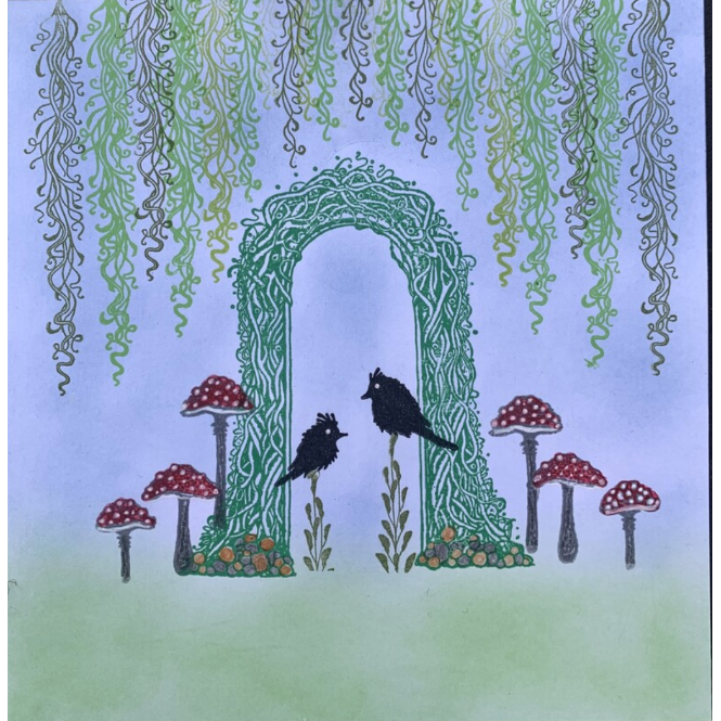 Lavinia Stamps Purple Cap Mushrooms Clear Stamps lav974 archway