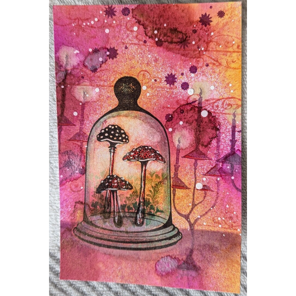 Lavinia Stamps Purple Cap Mushrooms Clear Stamps lav974 red
