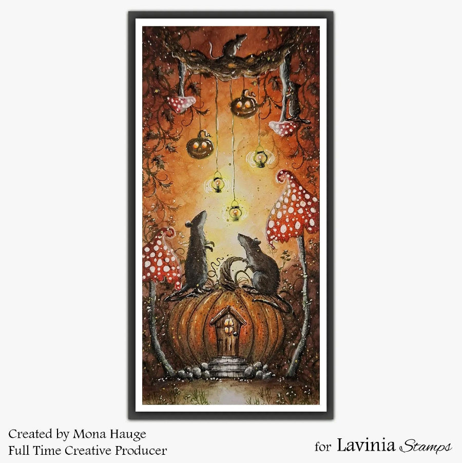 Lavinia Stamps Ragwort and Strawson Clear Stamps lav1077 pumpkin house card mona hauge