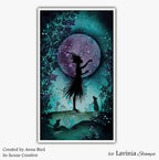 Lavinia Stamps Ragwort and Strawson Clear Stamps lav1077 purple full moon card anna bird