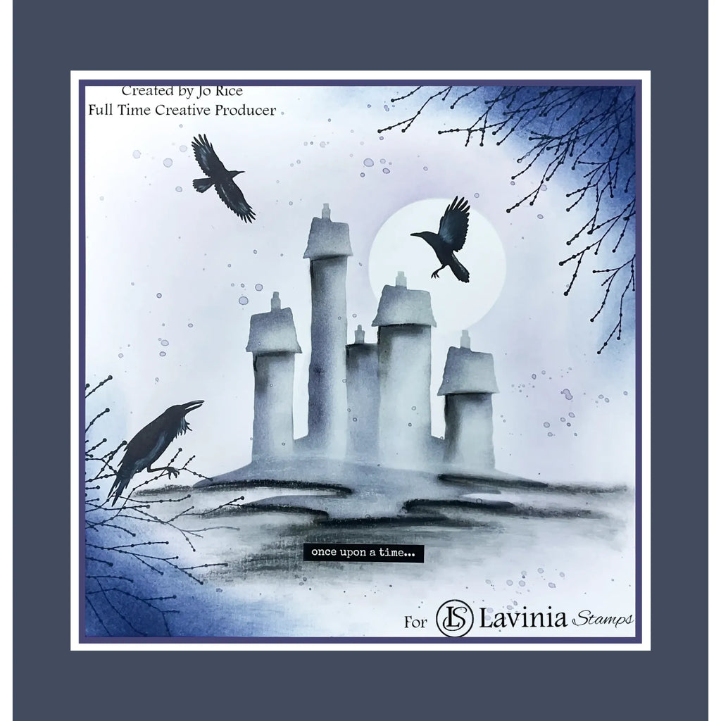 Lavinia Stamps Ravens Clear Stamps lav1005 castle