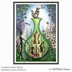 Lavinia Stamps Reels and Needle Clear Stamps lav1060 green bottle card