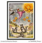 Lavinia Stamps Reels and Needle Clear Stamps lav1060 witches hat buttons card
