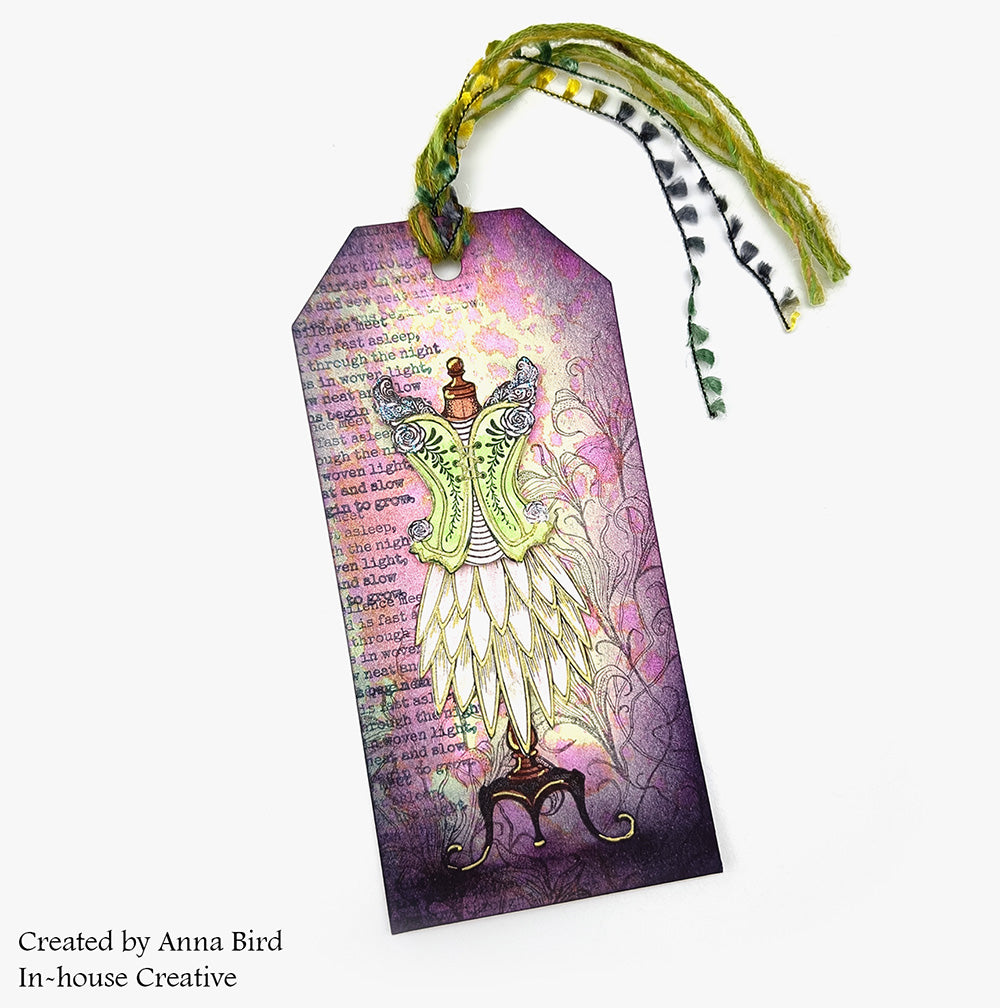 Lavinia Stamps Roselles Tulle Clear Stamp lav1061 green bodice bookmark