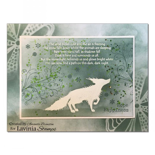 Lavinia Stamps Snow Falls Clear Stamp lav648 solo fox