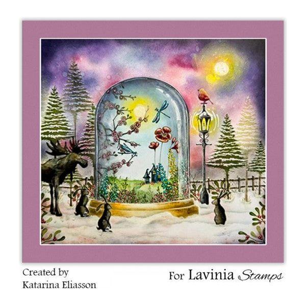 Lavinia Stamps Snowy Fir Tree Small Clear Stamp lav929 moose