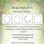 Lavinia Stamps Sticker Stencil 5 Silhouette Collection lsss005 back of package