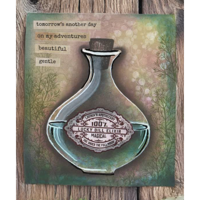Lavinia Stamps Sticker Stencils 10 and Small Cork Clear Stamp Set adventure