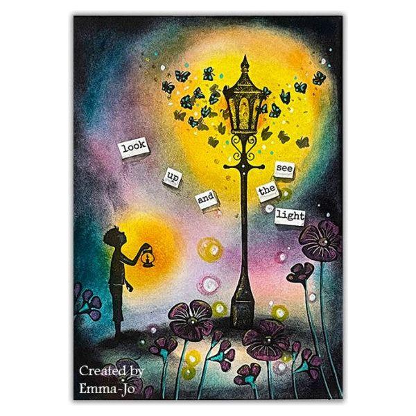Lavinia Stamps Street Light Clear Stamp lav931 moths