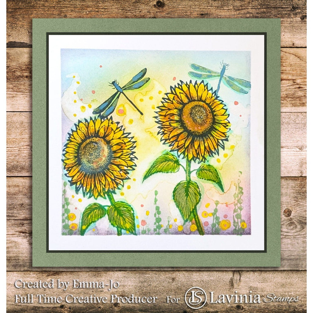 Lavinia Stamps Sunflower 1 Clear Stamp lav991 dragonfly