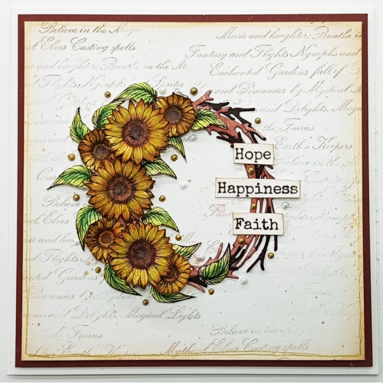 Lavinia Stamps Sunflower Heads Clear Stamps lav993 wreath