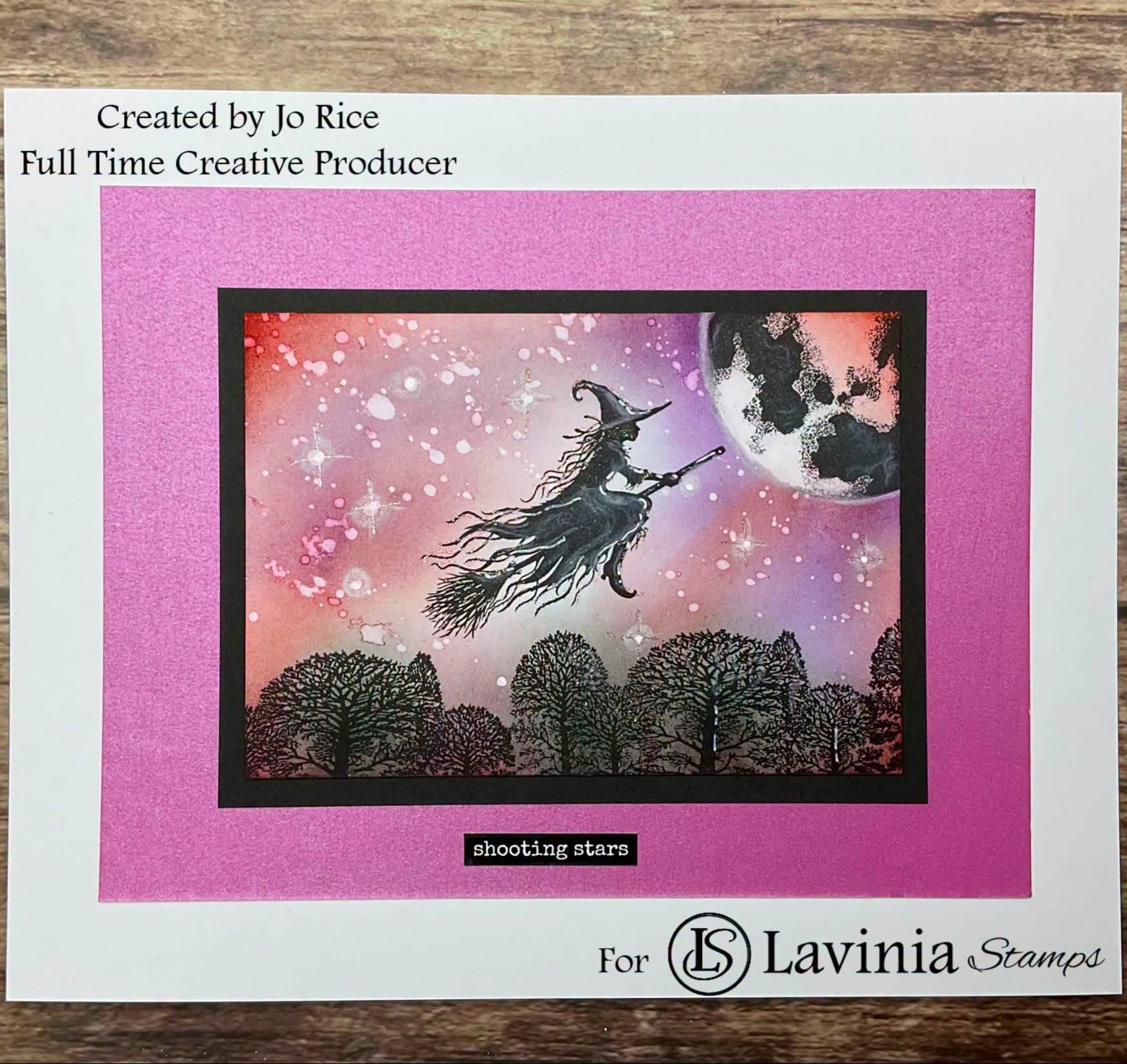 Lavinia Stamps Sybella Clear Stamp lav1080 pink shooting stars card jo rice