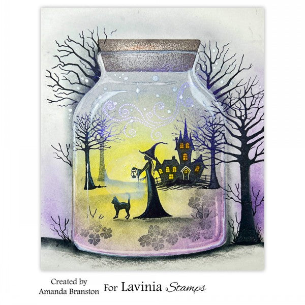 Lavinia Stamps Tree of Spirits Small Clear Stamp lav919 house in a jar card