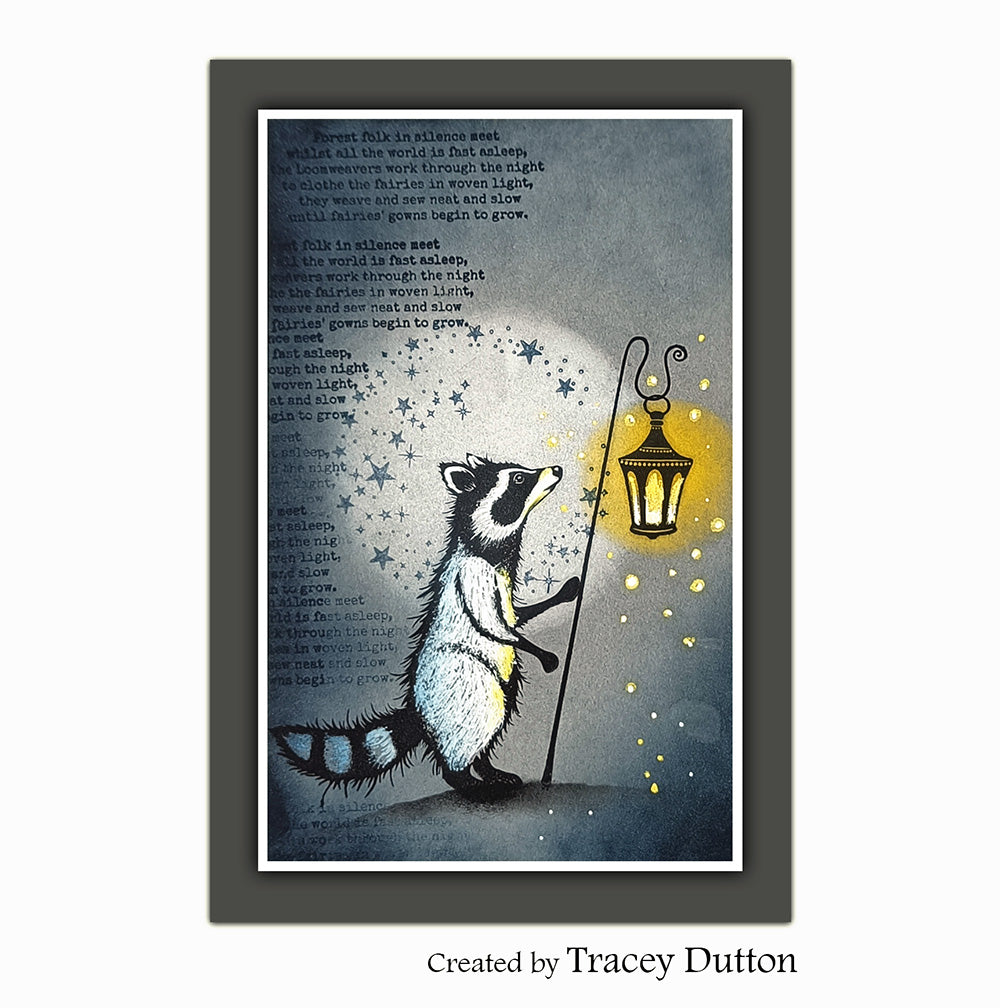 Lavinia Stamps Tumbles Lantern Clear Stamp lav1064 stars words card