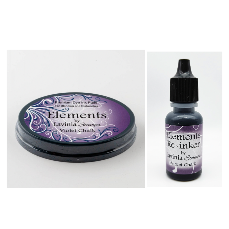 Lavinia Stamps Violet Chalk Elements Dye Ink Pad and Re-Inker Set